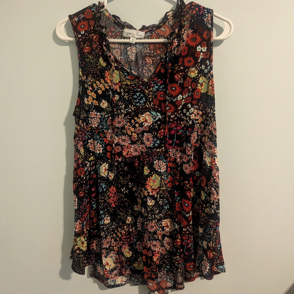 Grace & Lace Multicolor Floral Blouse